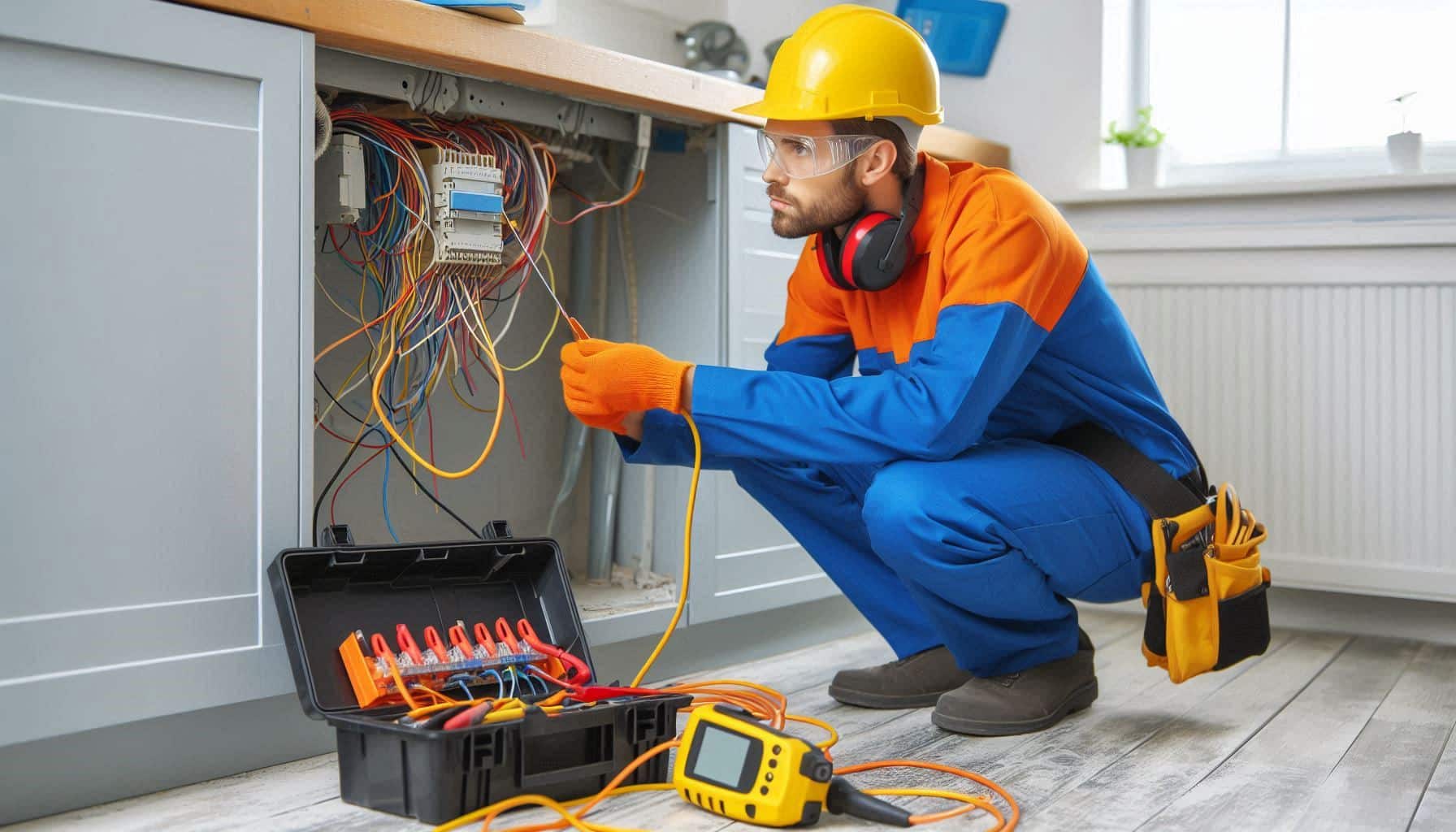 Exposed and damaged electrical wiring found during a London property inspection