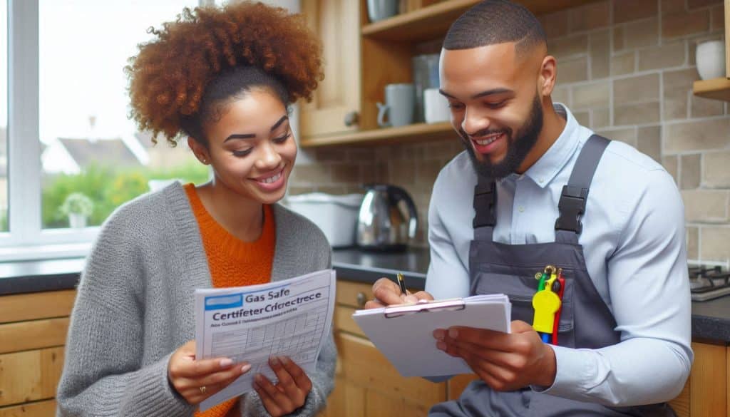 Gas Safe certification form for cooker installation compliance