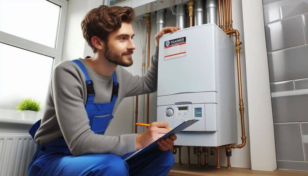 Certified engineer performing gas safety inspection in London rental