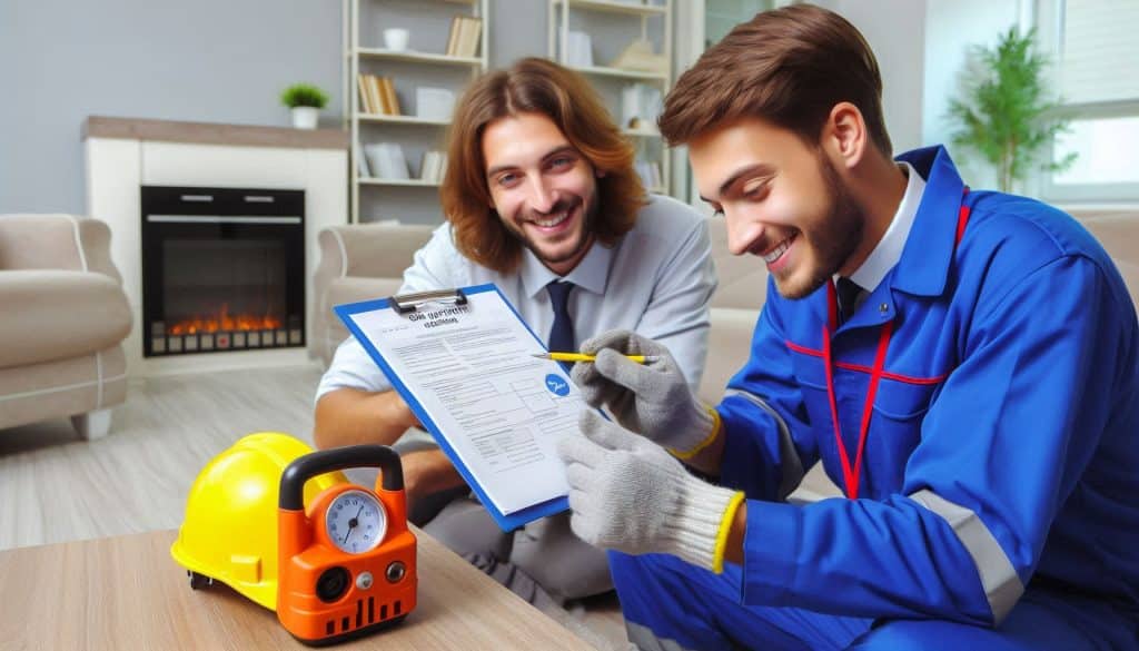 Landlord reviewing gas safety certificate paperwork