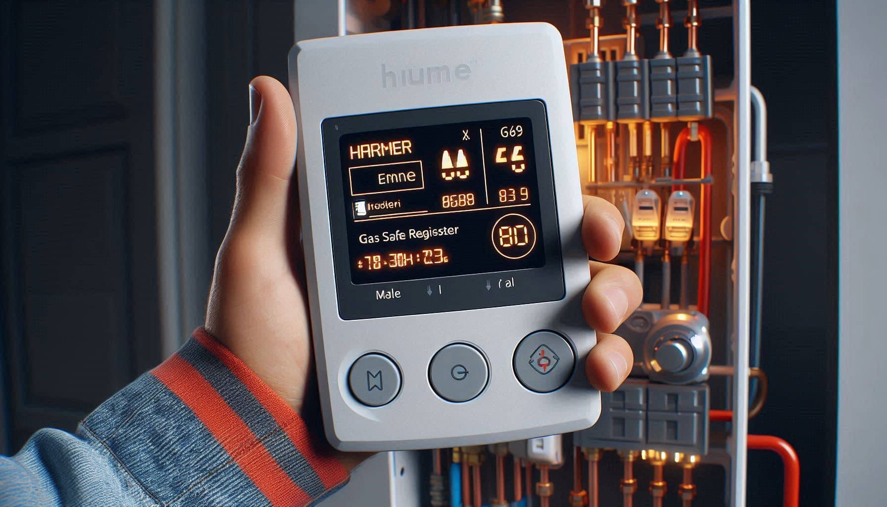 Certified Gas Safe engineer performing a landlord safety inspection in a London flat