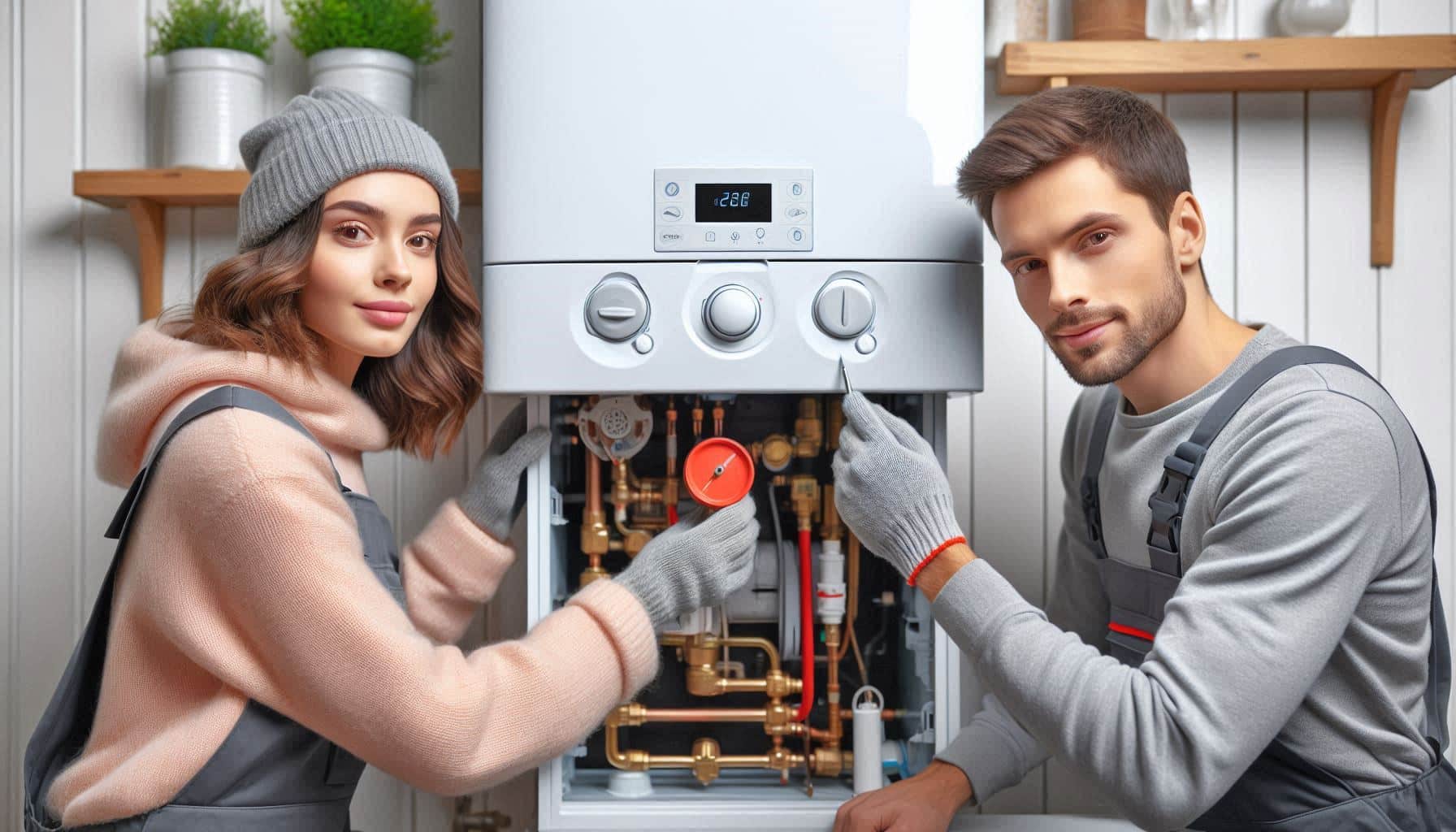 Gas Safe engineer in London performing boiler inspection