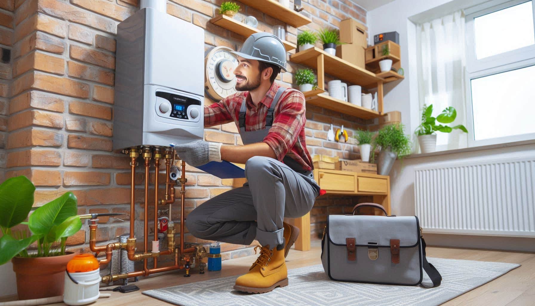 Gas safety inspection in a London rental property