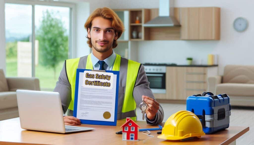 Gas safety certificate issued after a cooker fitting in a residential kitchen