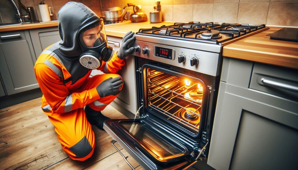 Engineer working to fix failed inspection results in a London rental property