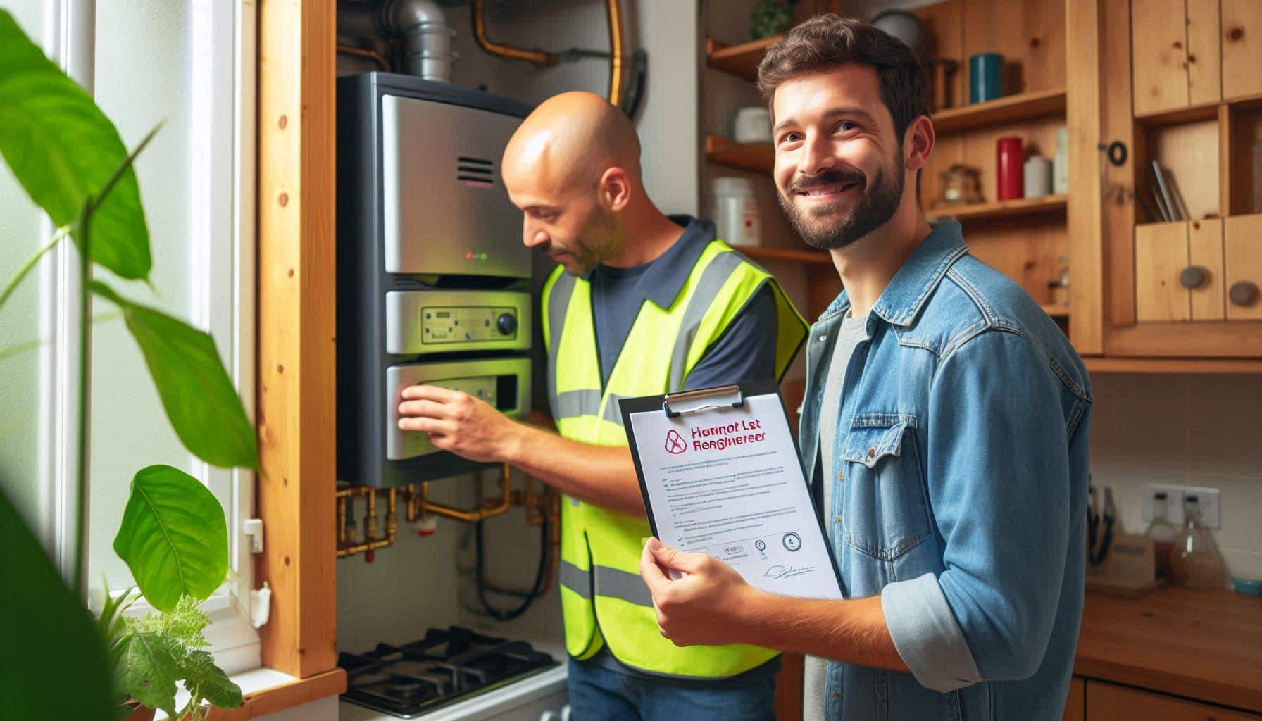 Gas Safe engineer issuing a short let gas certificate for an Airbnb in London