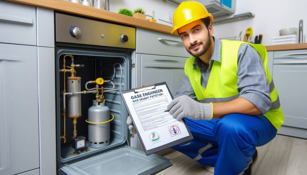 Gas hazard protocol safety inspection by certified engineer in London