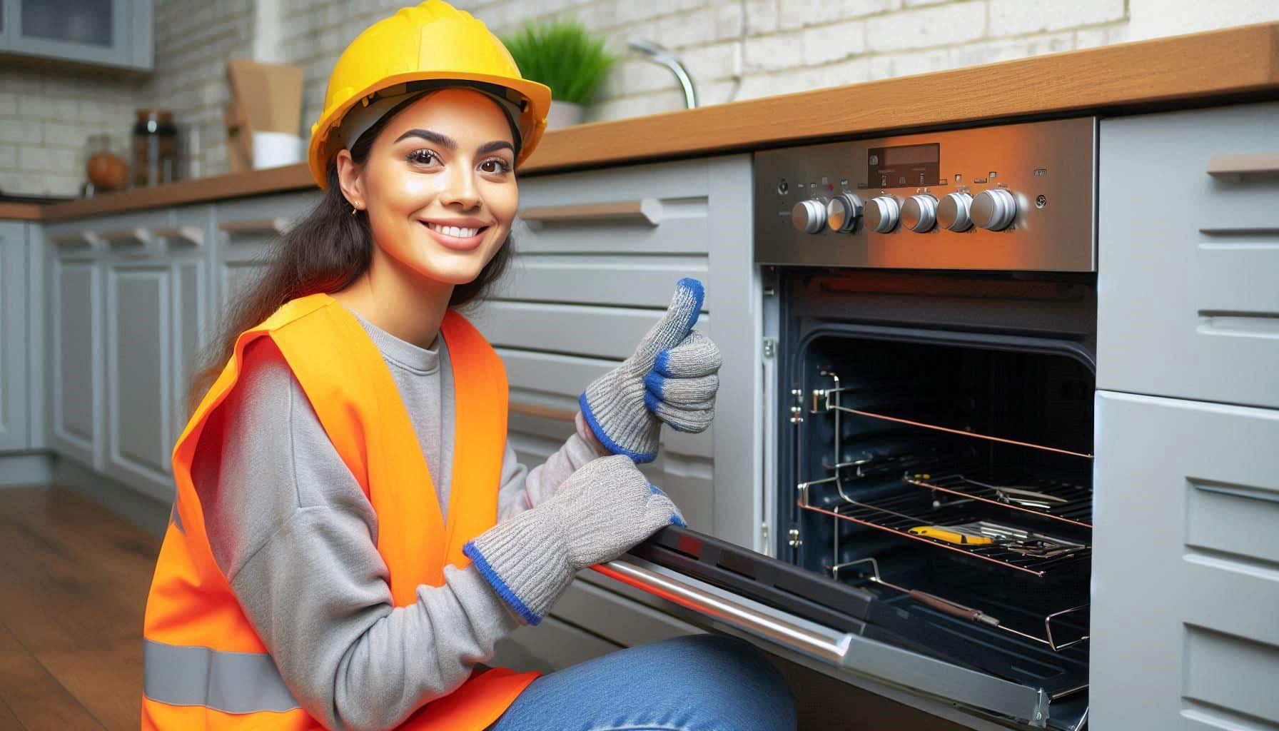 Certified engineer performing gas hob compliance installation in a London kitchen