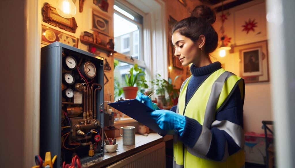Engineer performing a London property inspection demonstrating tenant trust safety and landlord verification benefits.