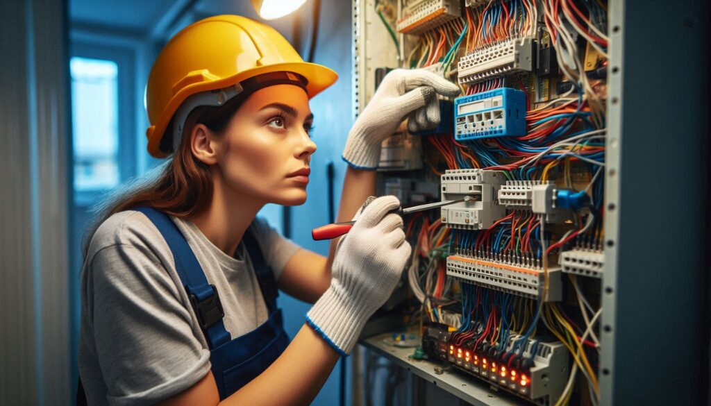 electrician performing rental wiring service in London flat