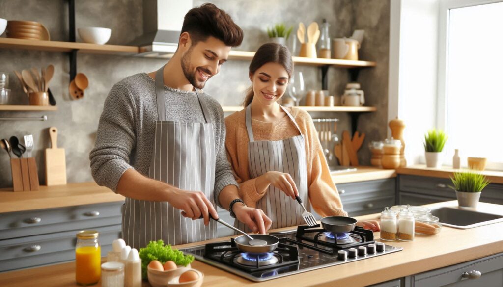 Electric kitchen setup in a London rental flat
